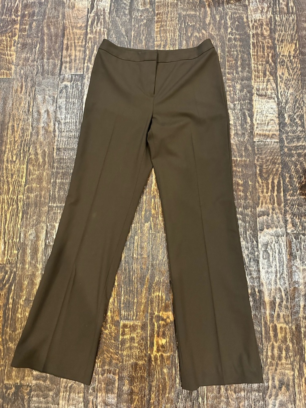 Lafayette 148 New York Brown wool stretch Boot-Cut Dress Pants